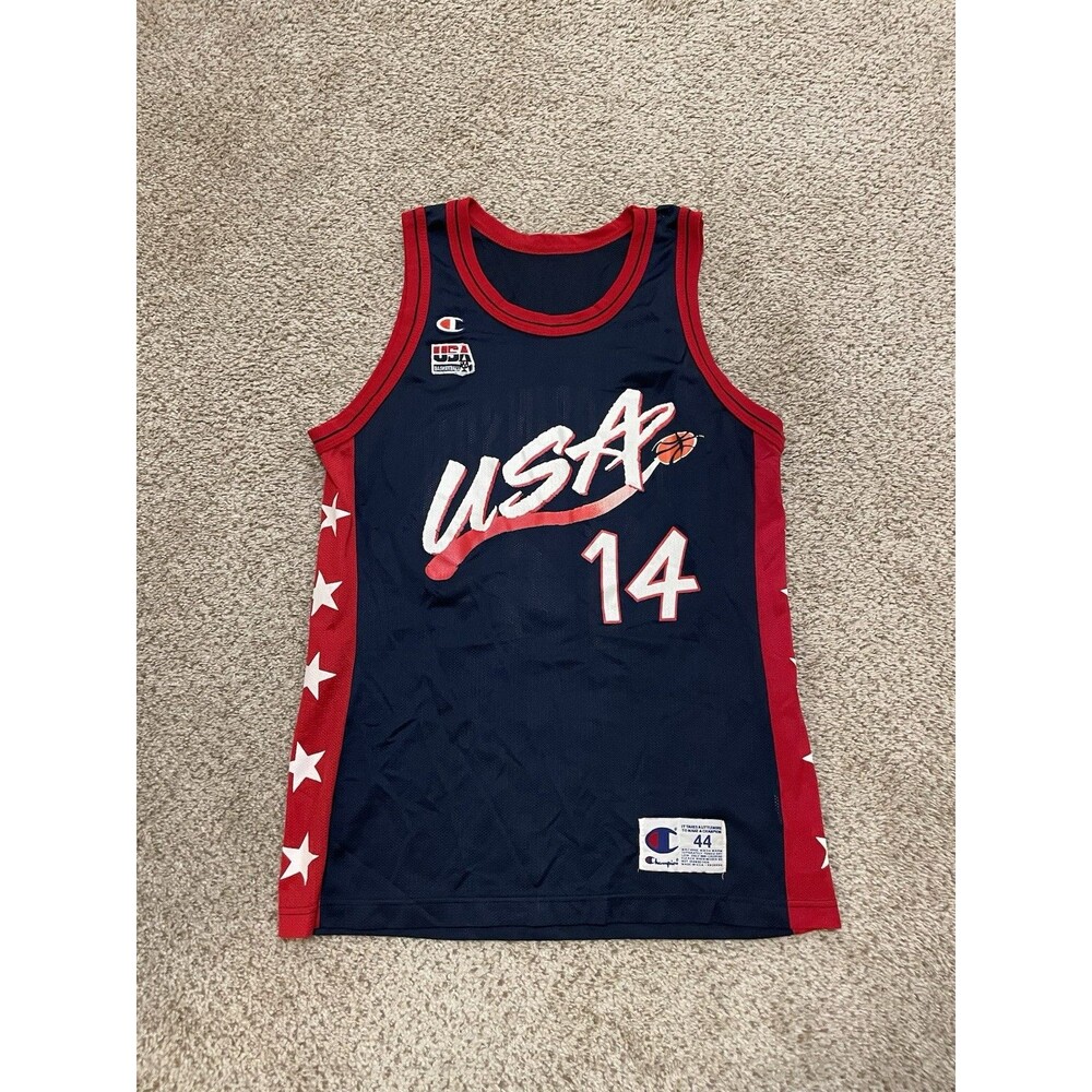 Champion USA Basketball Jersey G. Robinson #14 Navy Red White NBA Size 44